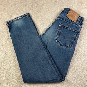 Vintage Levi's 550 Mens 31x34 (Fit 30x33) Distressed Jeans USA Medium Wash Read*